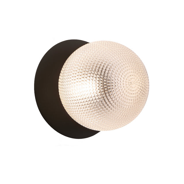 Odessa Large Diamond Cut LED Wall Light 8.5W 3000K Clear & Matt Black