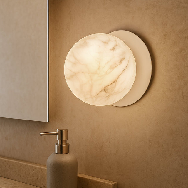 Odessa Large LED Wall Light 8.5W 3000K Marble Opal & Matt White