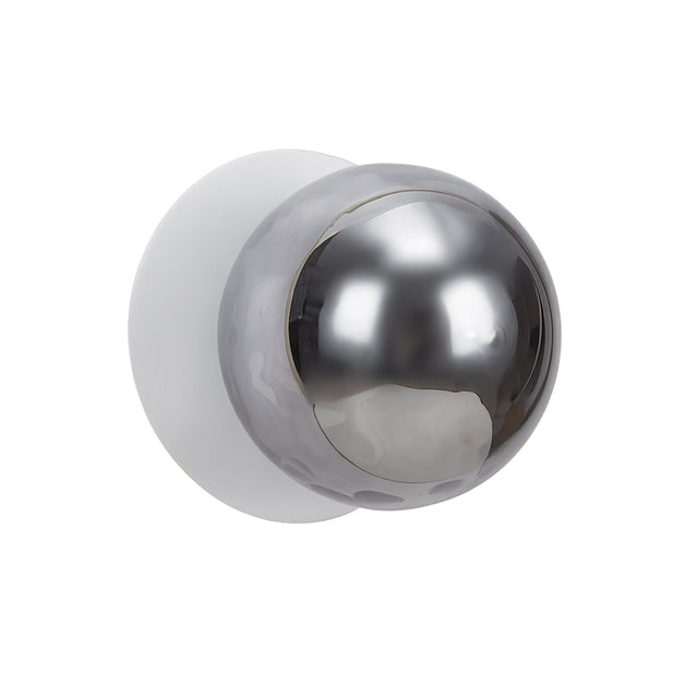 Odessa Large Molten Ripple LED Wall Light 8.5W 3000K Smoky & Matt White