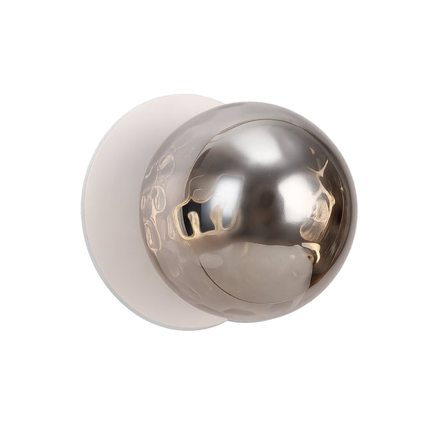 Odessa Large Molten Ripple LED Wall Light 8.5W 3000K Smoky & Matt White