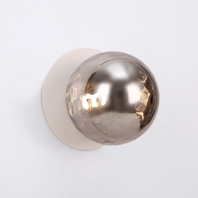 Odessa Large Molten Ripple LED Wall Light 8.5W 3000K Smoky & Matt White