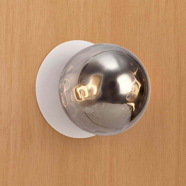 Odessa Large Molten Ripple LED Wall Light 8.5W 3000K Smoky & Matt White