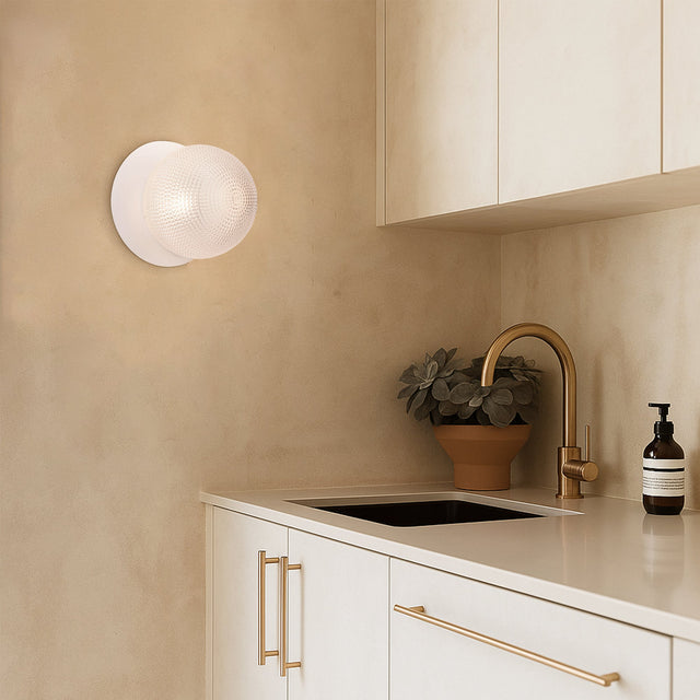 Odessa Large Diamond Cut LED Wall Light 8.5W 3000K Clear & Matt White