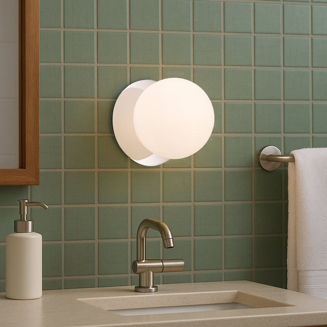 Odessa Large LED Wall Light 8.5W 3000K Frosted Opal & Chrome