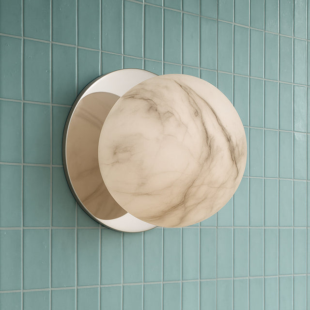 Odessa Large LED Wall Light 8.5W 3000K Marble Opal & Chrome