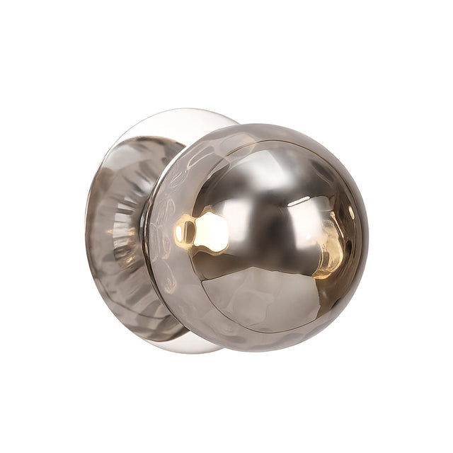 Odessa Large Molten Ripple LED Wall Light 8.5W 3000K Smoky & Chrome