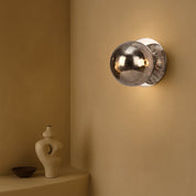 Odessa Large Molten Ripple LED Wall Light 8.5W 3000K Smoky & Chrome