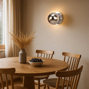 Odessa Large Molten Ripple LED Wall Light 8.5W 3000K Smoky & Chrome