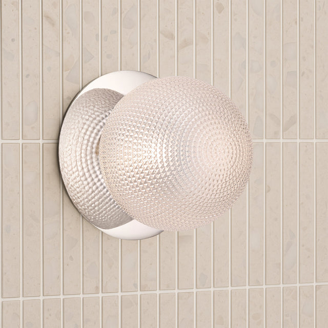 Odessa Large Diamond Cut LED Wall Light 8.5W 3000K Clear & Chrome