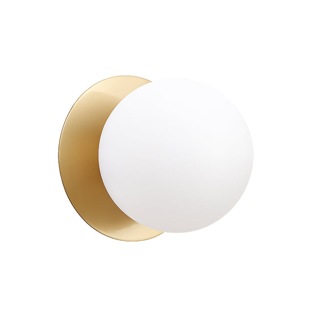 Odessa Large LED Wall Light 8.5W 3000K Frosted Opal & Brass