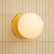 Odessa Large LED Wall Light 8.5W 3000K Frosted Opal & Brass