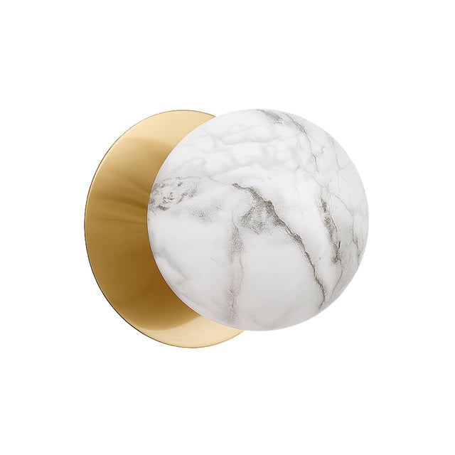Odessa Large LED Wall Light 8.5W 3000K Marble Opal & Brass