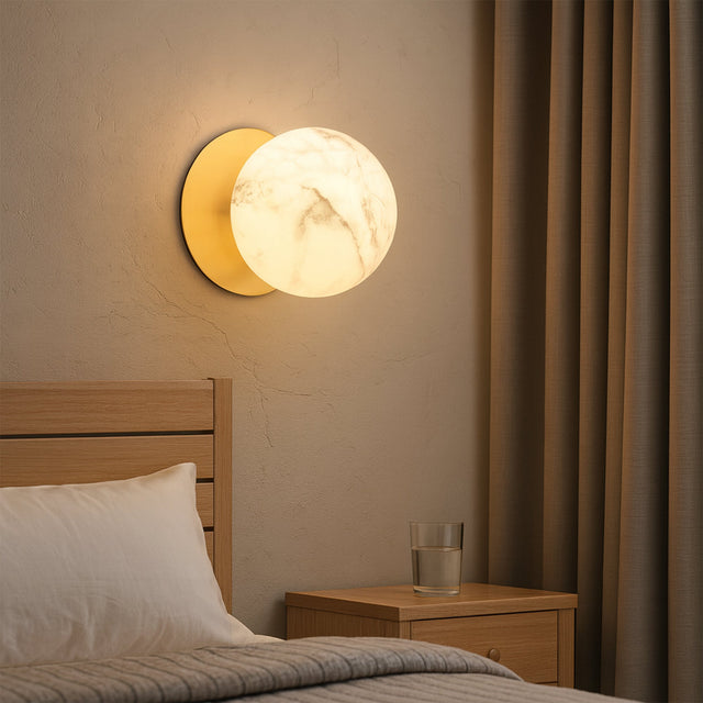 Odessa Large LED Wall Light 8.5W 3000K Marble Opal & Brass