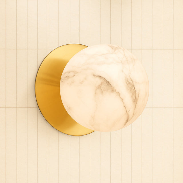 Odessa Large LED Wall Light 8.5W 3000K Marble Opal & Brass