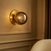 Odessa Large Molten Ripple LED Wall Light 8.5W 3000K Smoky & Brass