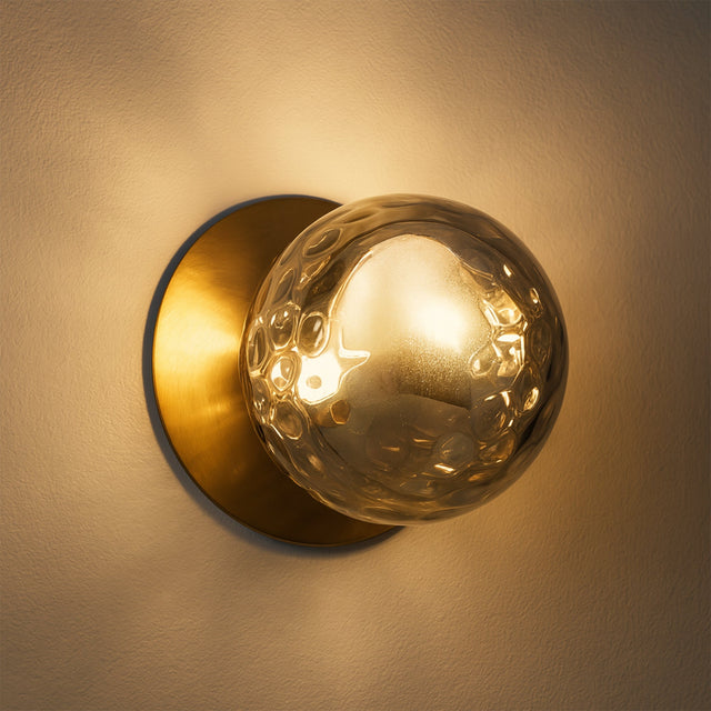 Odessa Large Molten Ripple LED Wall Light 8.5W 3000K Smoky & Brass