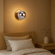 Odessa Large Molten Ripple LED Wall Light 8.5W 3000K Smoky & Brass