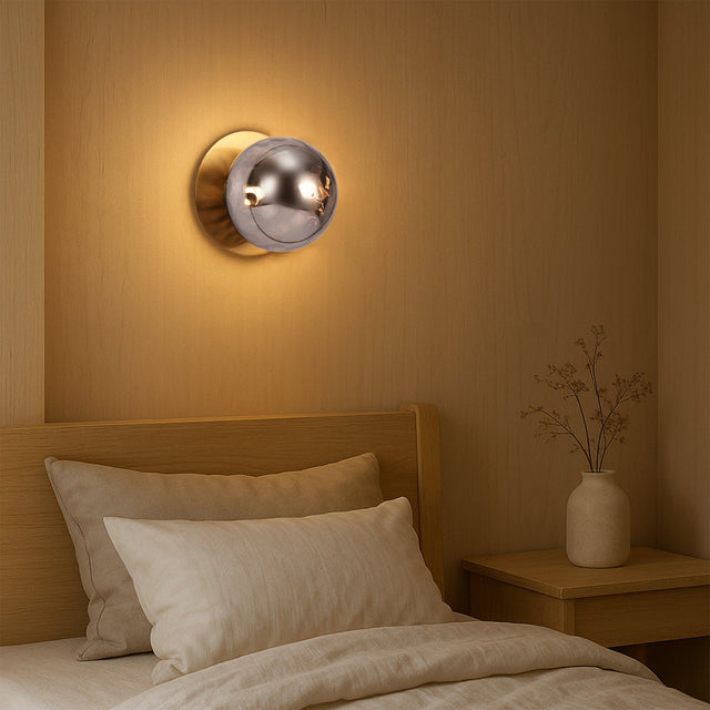 Odessa Large Molten Ripple LED Wall Light 8.5W 3000K Smoky & Brass