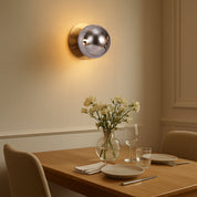 Odessa Large Molten Ripple LED Wall Light 8.5W 3000K Smoky & Brass