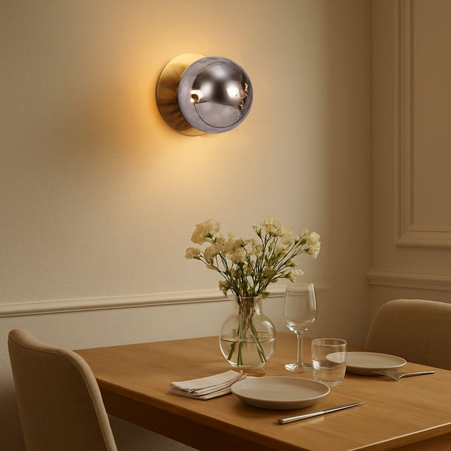 Odessa Large Molten Ripple LED Wall Light 8.5W 3000K Smoky & Brass