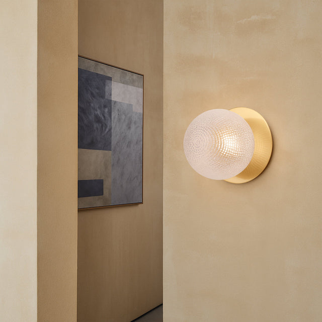 Odessa Large Diamond Cut LED Wall Light 8.5W 3000K Clear & Brass