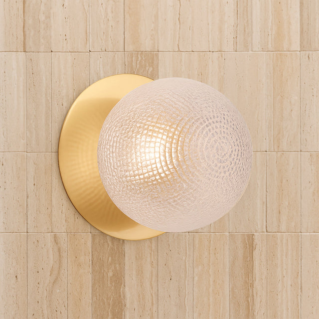 Odessa Large Diamond Cut LED Wall Light 8.5W 3000K Clear & Brass