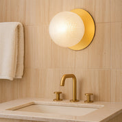 Odessa Large Diamond Cut LED Wall Light 8.5W 3000K Clear & Brass