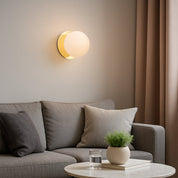 Odessa Large LED Wall Light 8.5W 3000K Frosted Opal & Gold