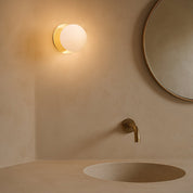 Odessa Large LED Wall Light 8.5W 3000K Frosted Opal & Gold
