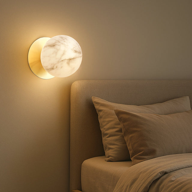 Odessa Large LED Wall Light 8.5W 3000K Marble Opal & Gold