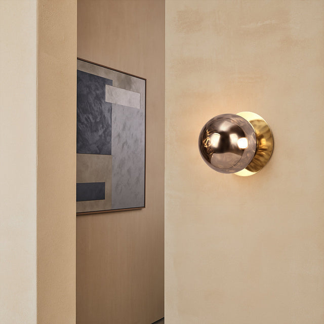 Odessa Large Molten Ripple LED Wall Light 8.5W 3000K Smoky & Gold
