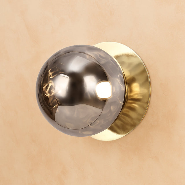 Odessa Large Molten Ripple LED Wall Light 8.5W 3000K Smoky & Gold