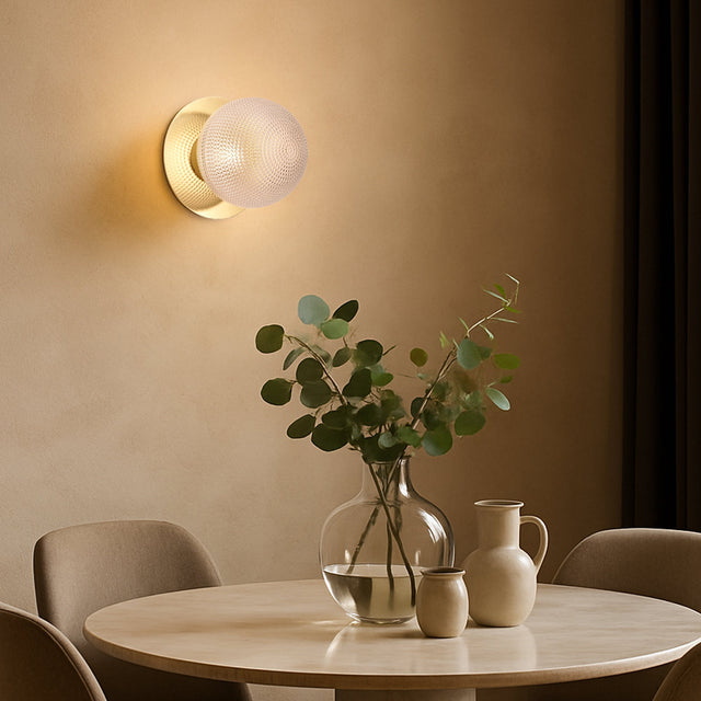 Odessa Large Diamond Cut LED Wall Light 8.5W 3000K Clear & Gold