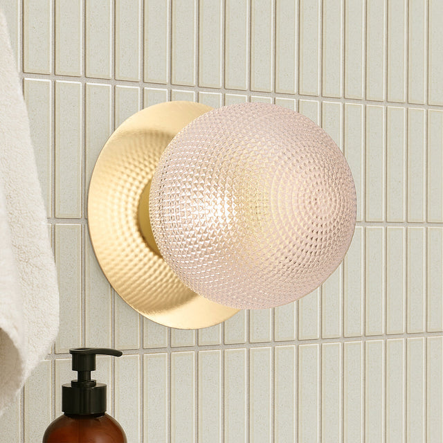 Odessa Large Diamond Cut LED Wall Light 8.5W 3000K Clear & Gold