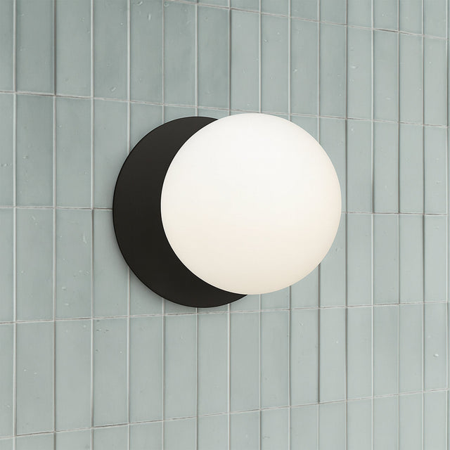 Odessa Small LED Wall Light 8.5W 4000K Frosted Opal & Matt Black