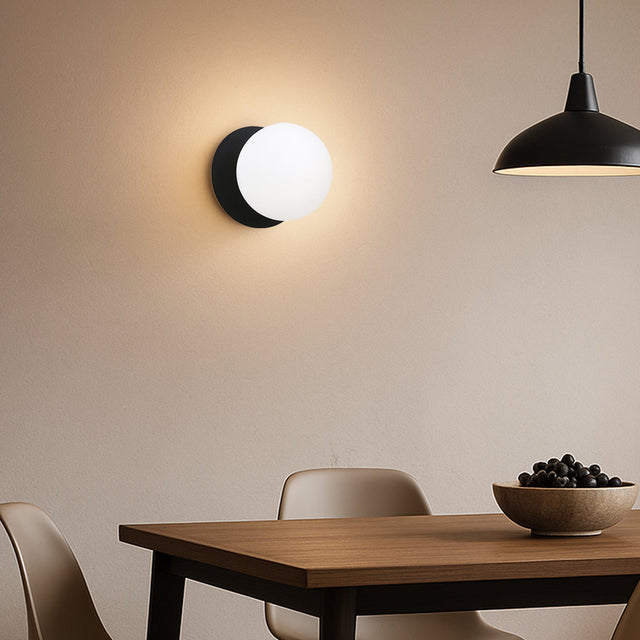 Odessa Small LED Wall Light 8.5W 4000K Frosted Opal & Matt Black