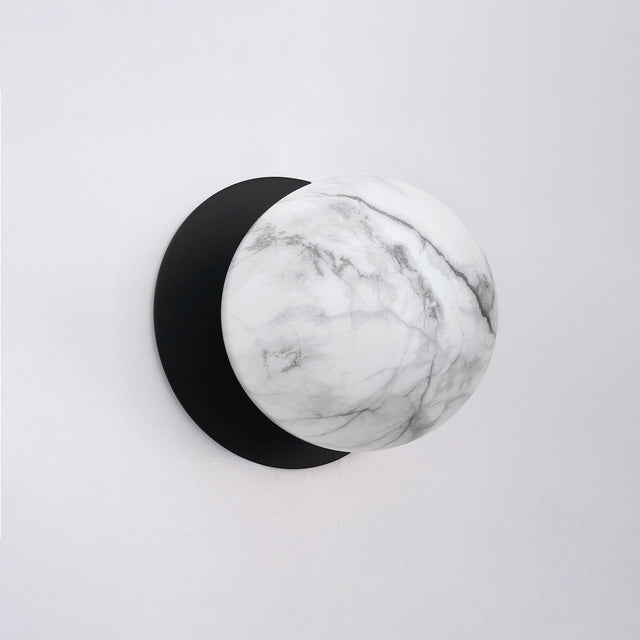 Odessa Small LED Wall Light 8.5W 4000K Marble Opal & Matt Black