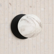 Odessa Small LED Wall Light 8.5W 4000K Marble Opal & Matt Black