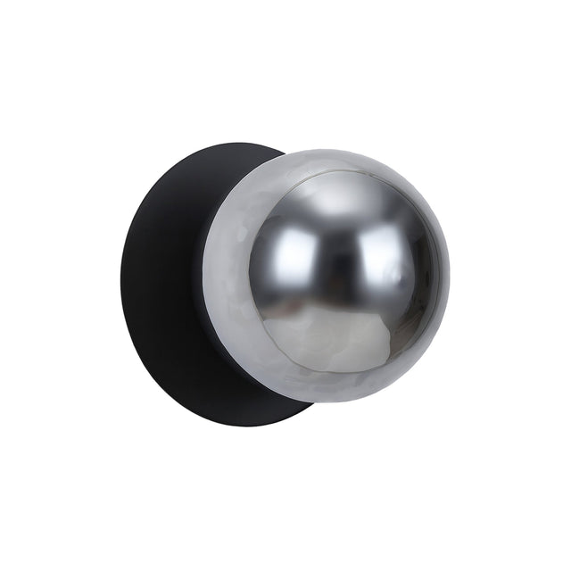 Odessa Small Molten Ripple LED Wall Light 8.5W 4000K Smoky & Matt Black