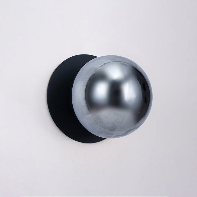 Odessa Small Molten Ripple LED Wall Light 8.5W 4000K Smoky & Matt Black