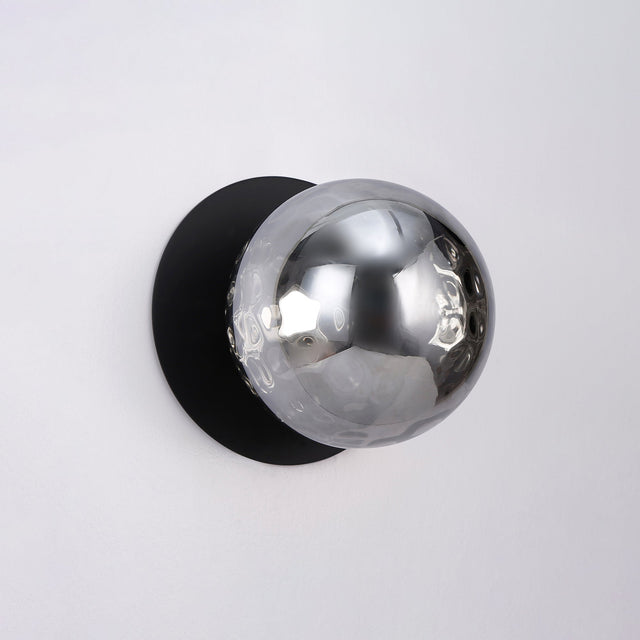 Odessa Small Molten Ripple LED Wall Light 8.5W 4000K Smoky & Matt Black