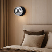 Odessa Small Molten Ripple LED Wall Light 8.5W 4000K Smoky & Matt Black