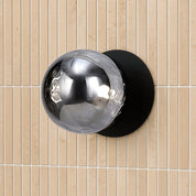 Odessa Small Molten Ripple LED Wall Light 8.5W 4000K Smoky & Matt Black