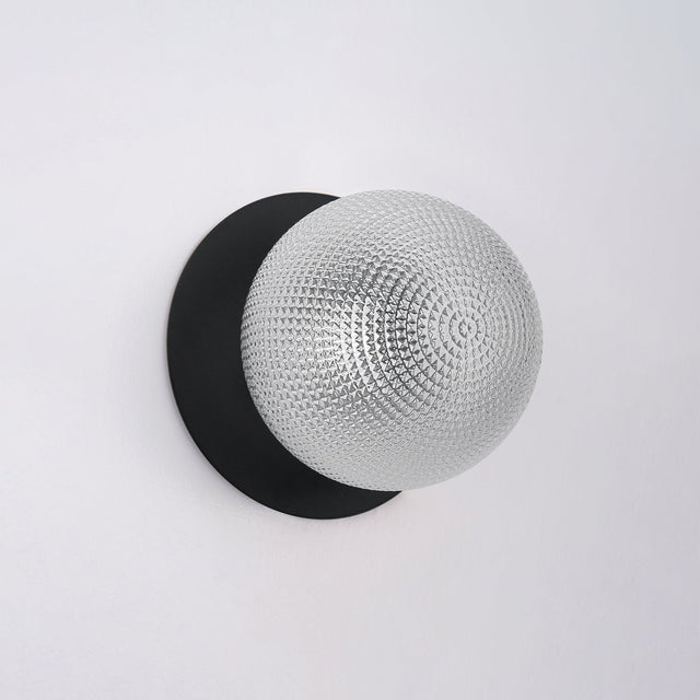 Odessa Small Diamond Cut LED Wall Light 8.5W 4000K Clear & Matt Black