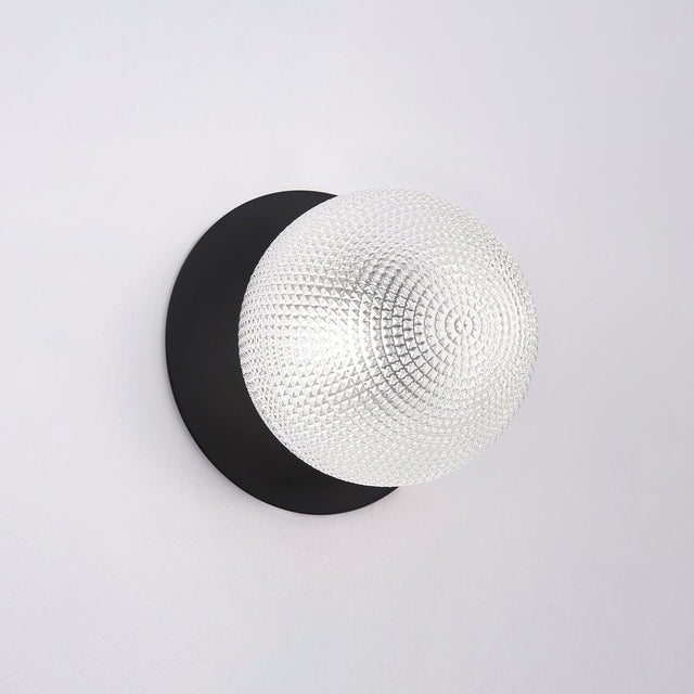 Odessa Small Diamond Cut LED Wall Light 8.5W 4000K Clear & Matt Black