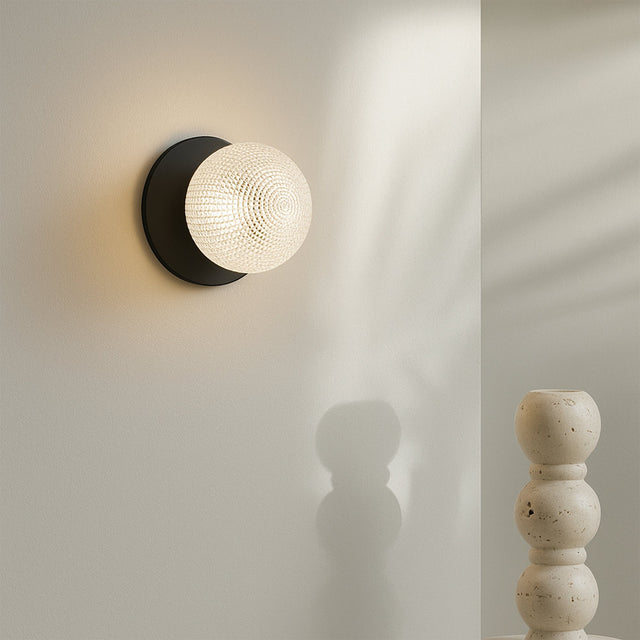 Odessa Small Diamond Cut LED Wall Light 8.5W 4000K Clear & Matt Black