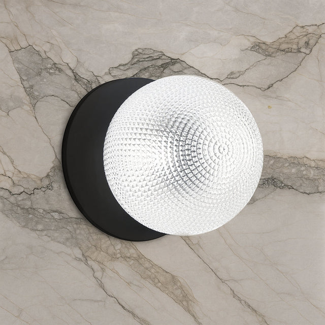 Odessa Small Diamond Cut LED Wall Light 8.5W 4000K Clear & Matt Black