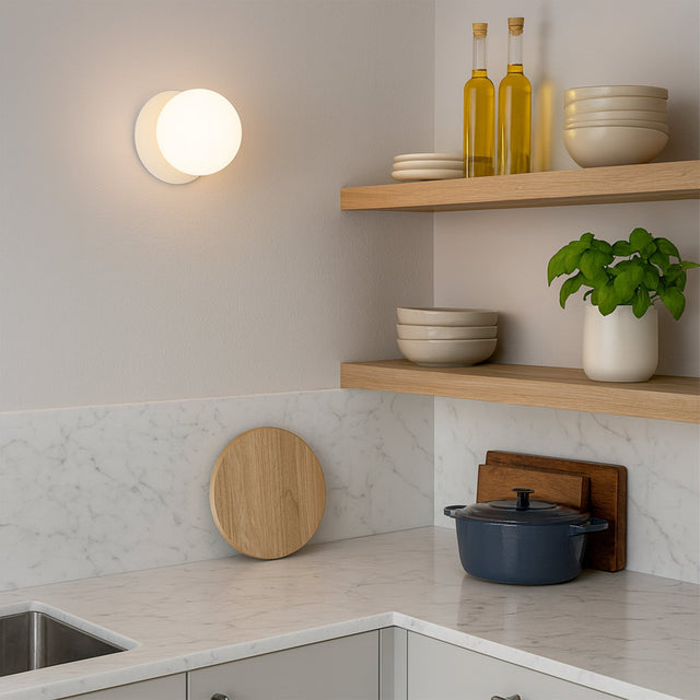 Odessa Small LED Wall Light 8.5W 4000K Frosted Opal & Matt White