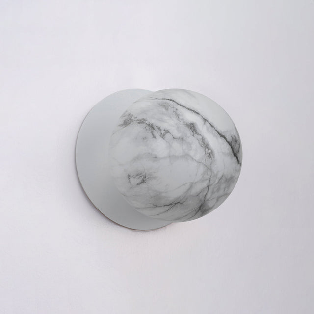Odessa Small LED Wall Light 8.5W 4000K Marble Opal & Matt White
