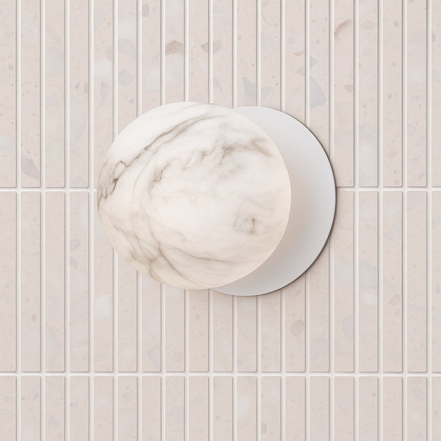 Odessa Small LED Wall Light 8.5W 4000K Marble Opal & Matt White